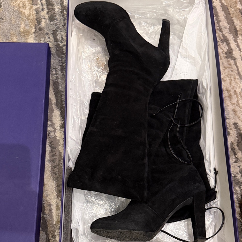 Stuart Weitzman Elegant Black Over the Knee Boots